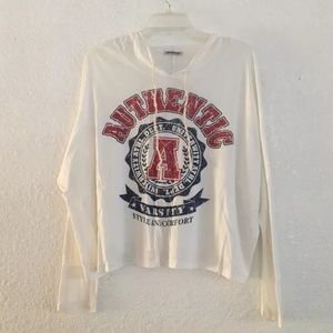 Thin White Long Sleeve Crop Top